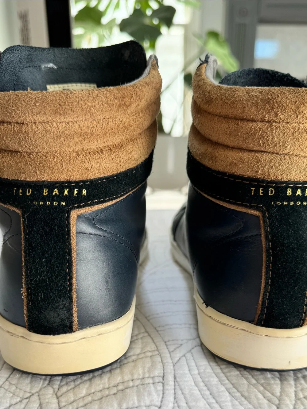 Ted Baker London Kilma Leather High Top Sneakers Men’s Size 11 Brown Luxury